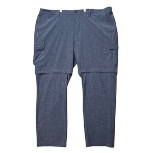 Croft Barrow Convertible Cargo Pants Mens 48x32 Blue Heathered Zip Off Stretch‎